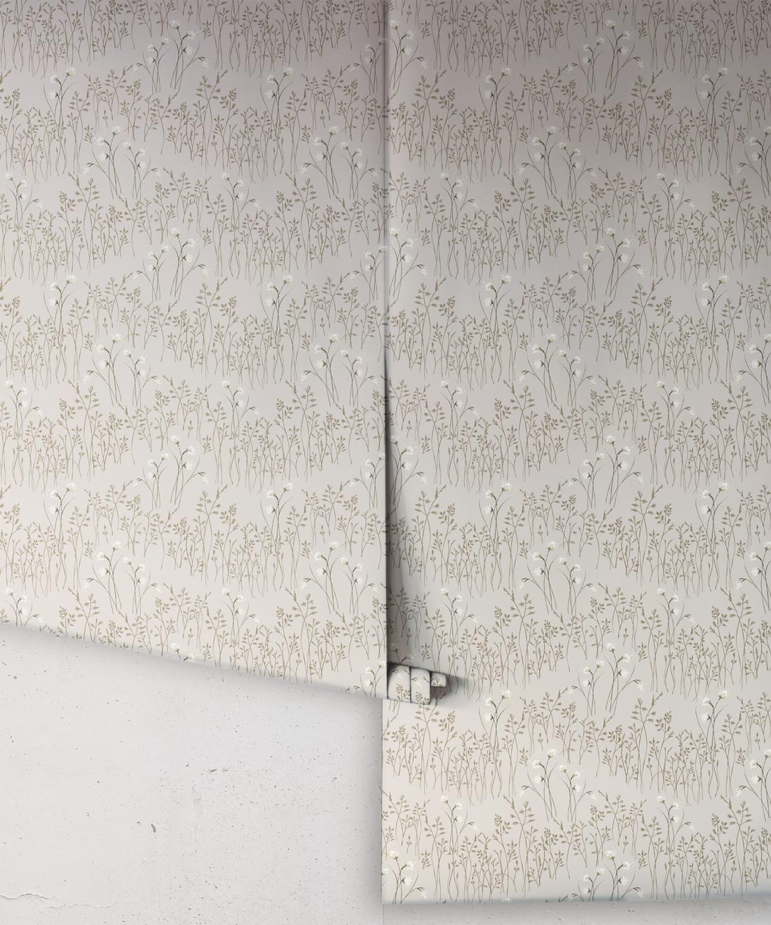 Cotton Grass Wallpaper, Light Clay