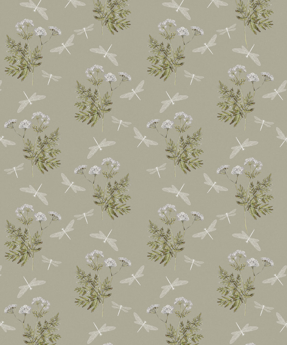 Dancing Mayfly Wallpaper, Moss Green