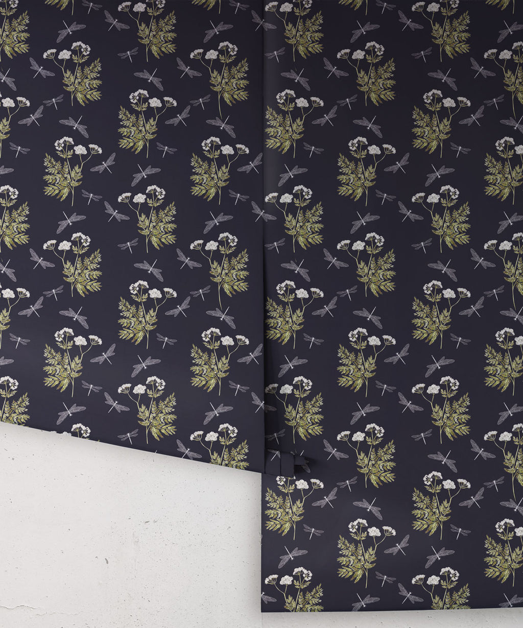 Dancing Mayfly Wallpaper, Navy