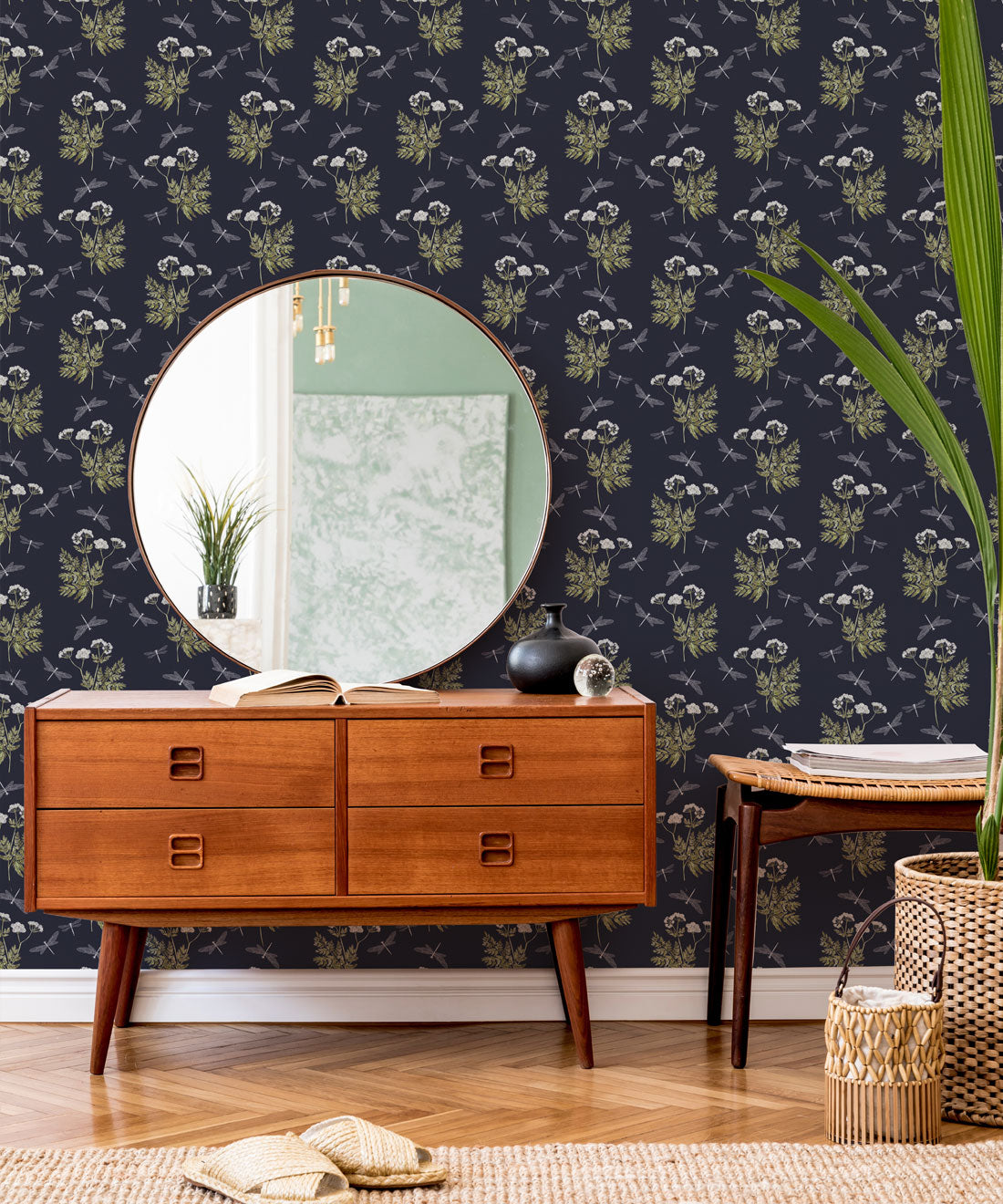 Dancing Mayfly Wallpaper, Navy