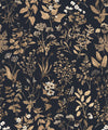 Herbarium Antique Wallpaper, Dark Navy