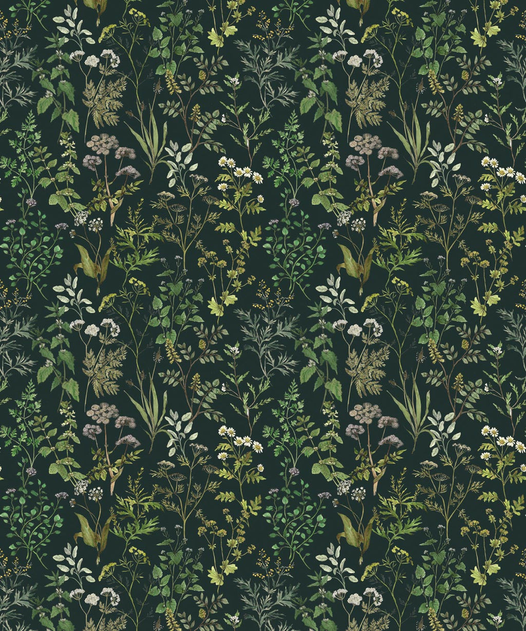 Garden Herbs Wallpaper, French Grey