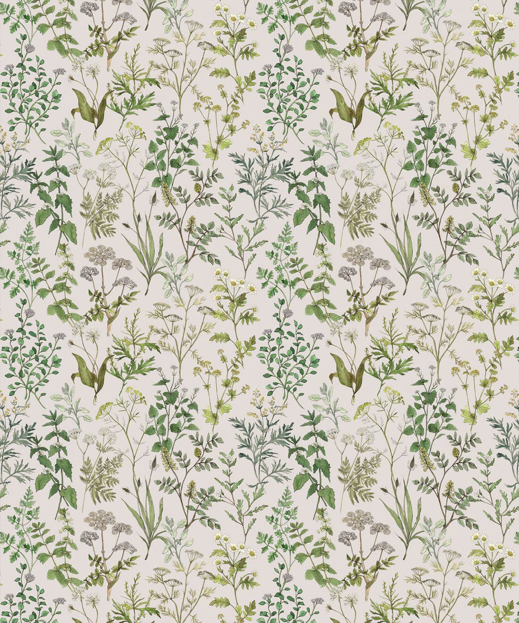 Garden Herbs Wallpaper, Light Stone