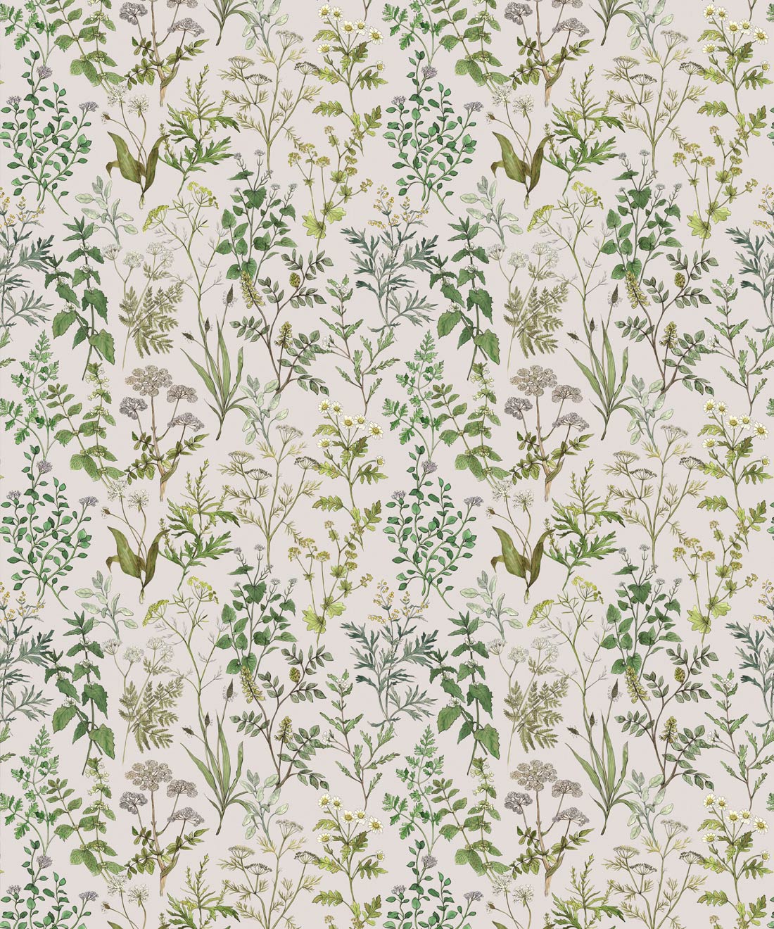Garden Herbs Wallpaper, Light Stone