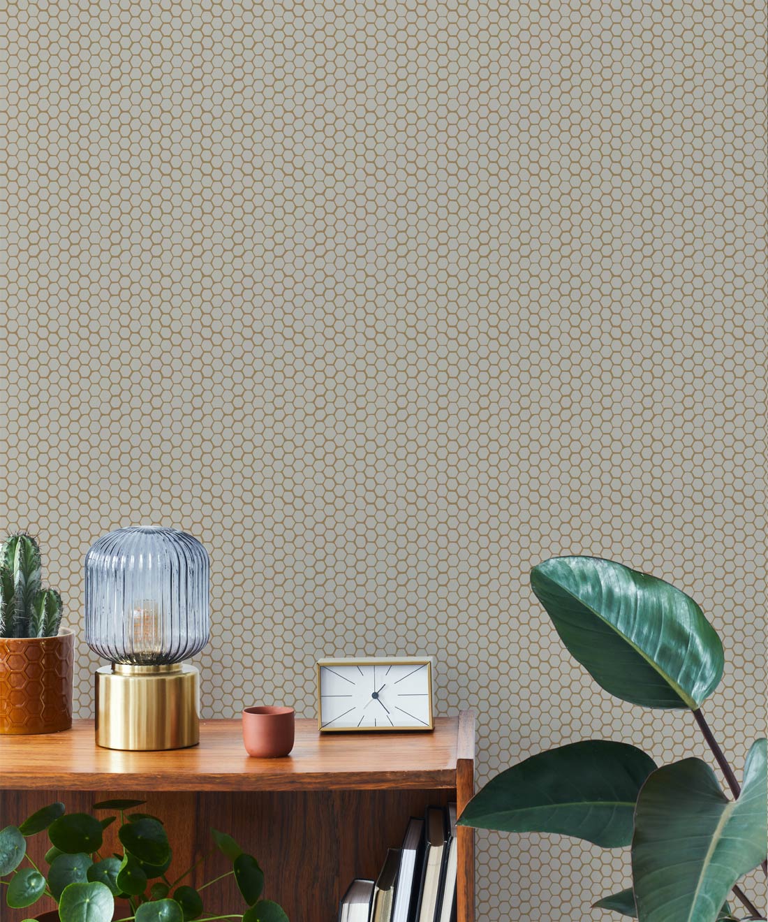 Honeycomb Geo Wallpaper, Dusty