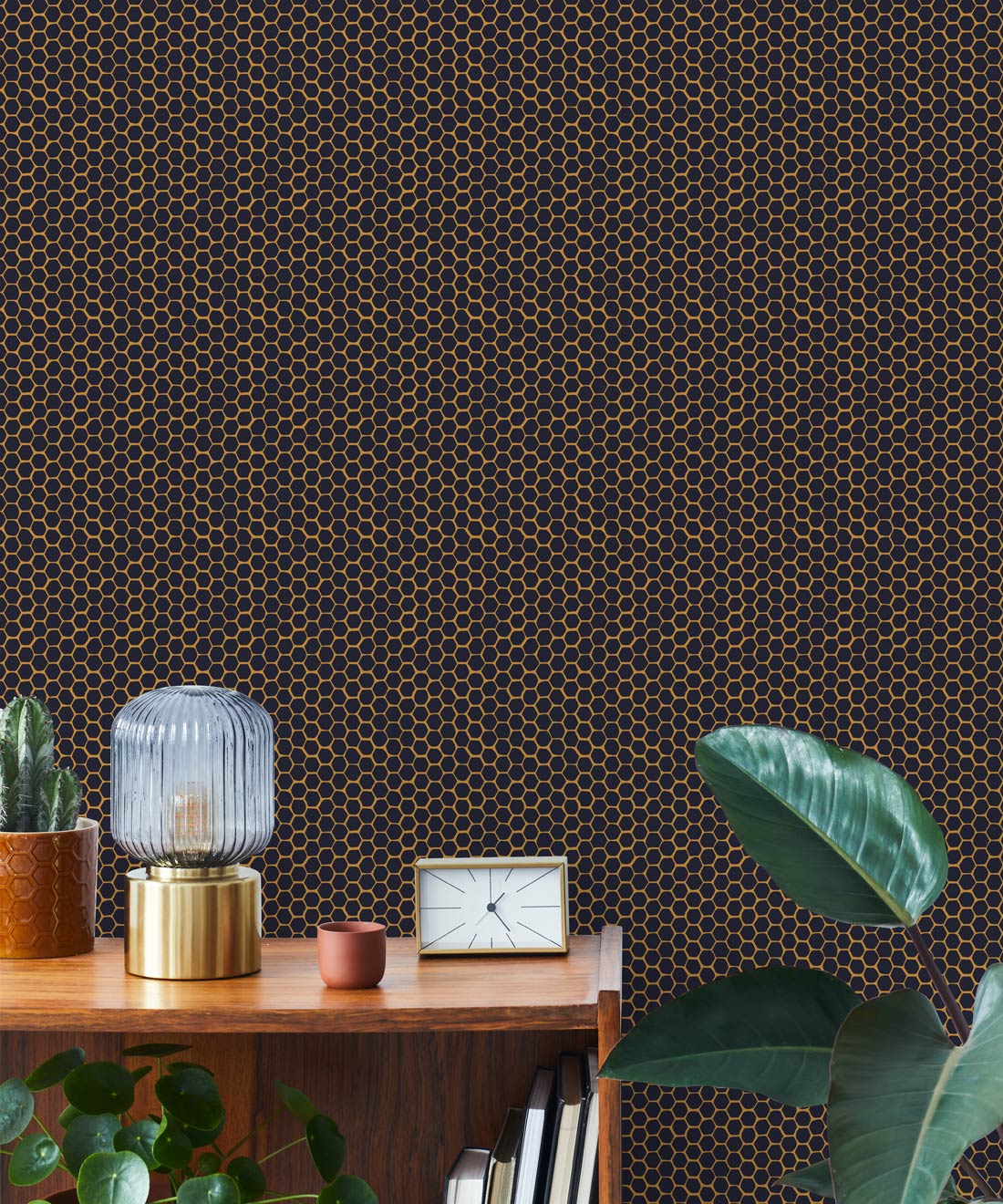 Honeycomb Geo Wallpaper, Navy