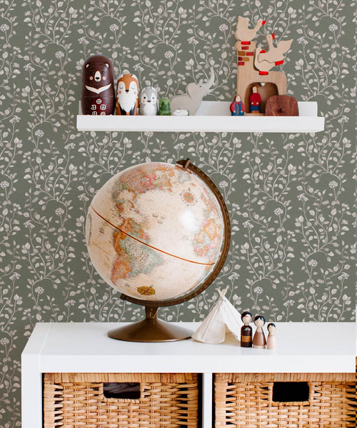 Majoram Wallpaper, Chalk Green