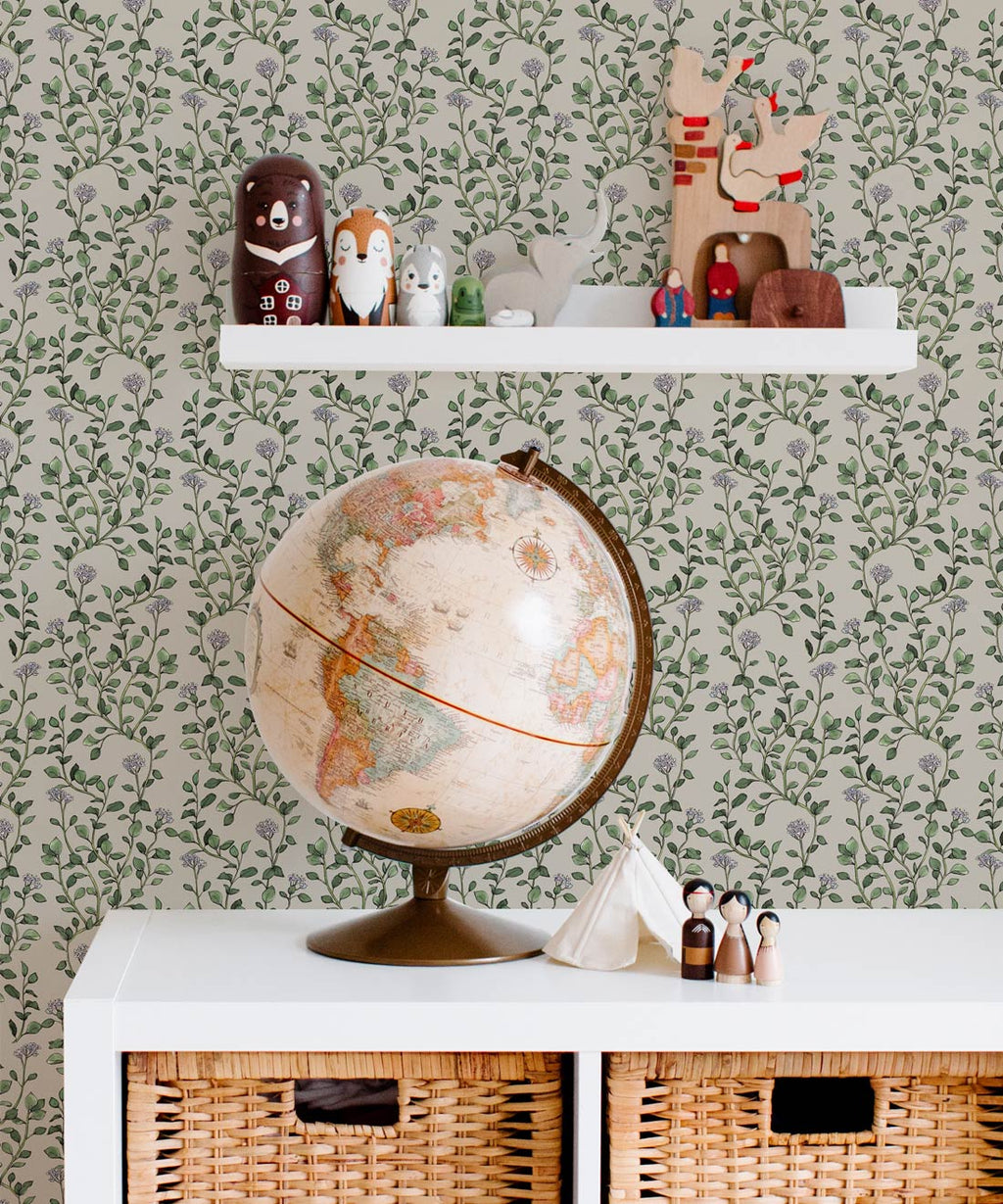 Majoram Wallpaper, French Grey