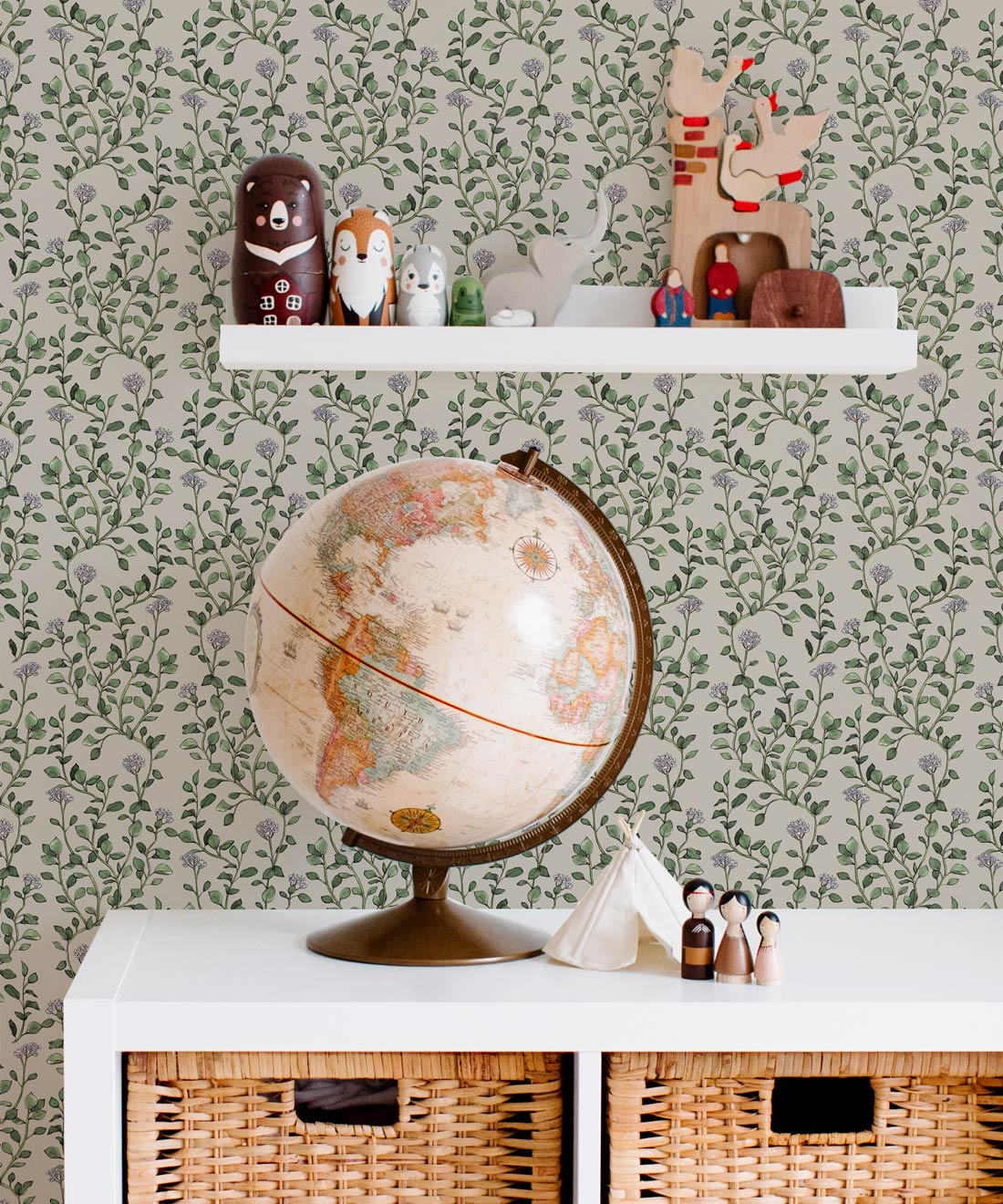 Majoram Wallpaper, French Grey