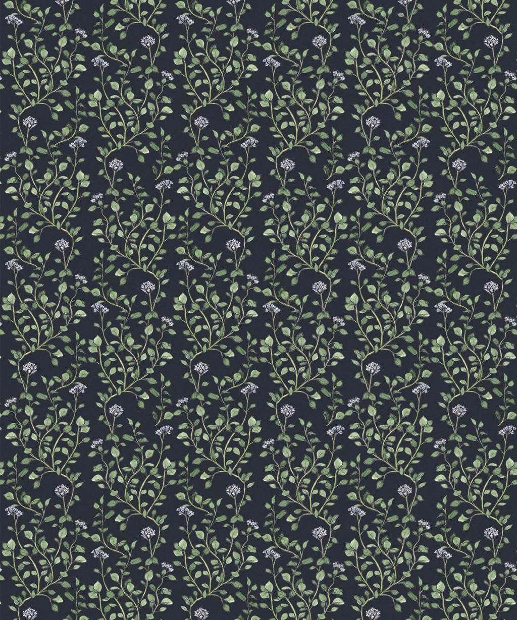 Majoram Wallpaper, Dark Navy