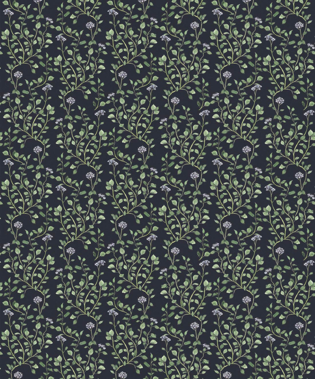 Majoram Wallpaper, Dark Navy