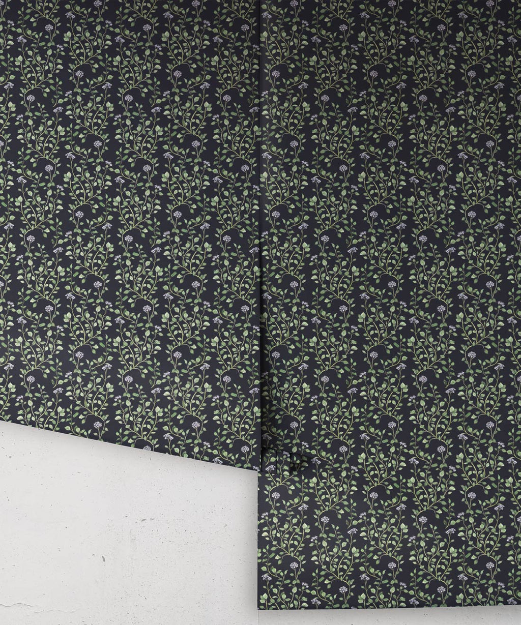Majoram Wallpaper, Dark Navy