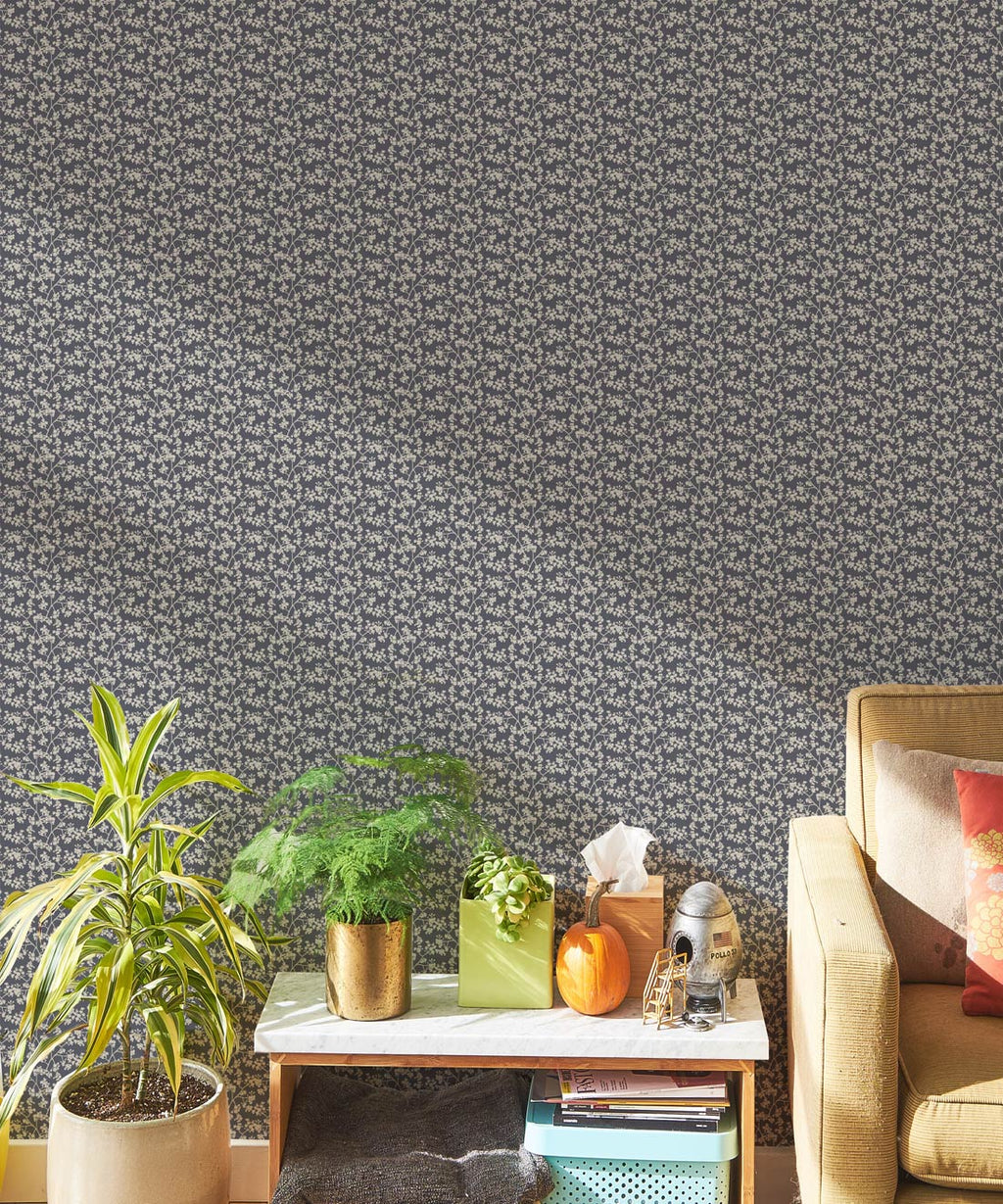 Seed Scattering Wallpaper, Slate grey