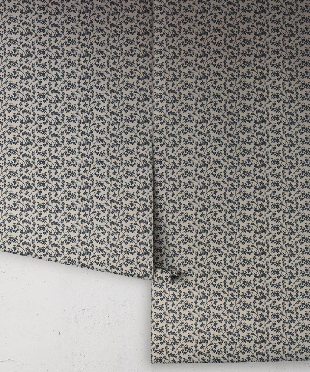 Seed Scattering Wallpaper, Stone & Navy