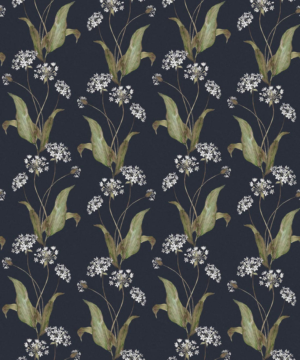 Wild Garlic Wallpaper, Dark Navy