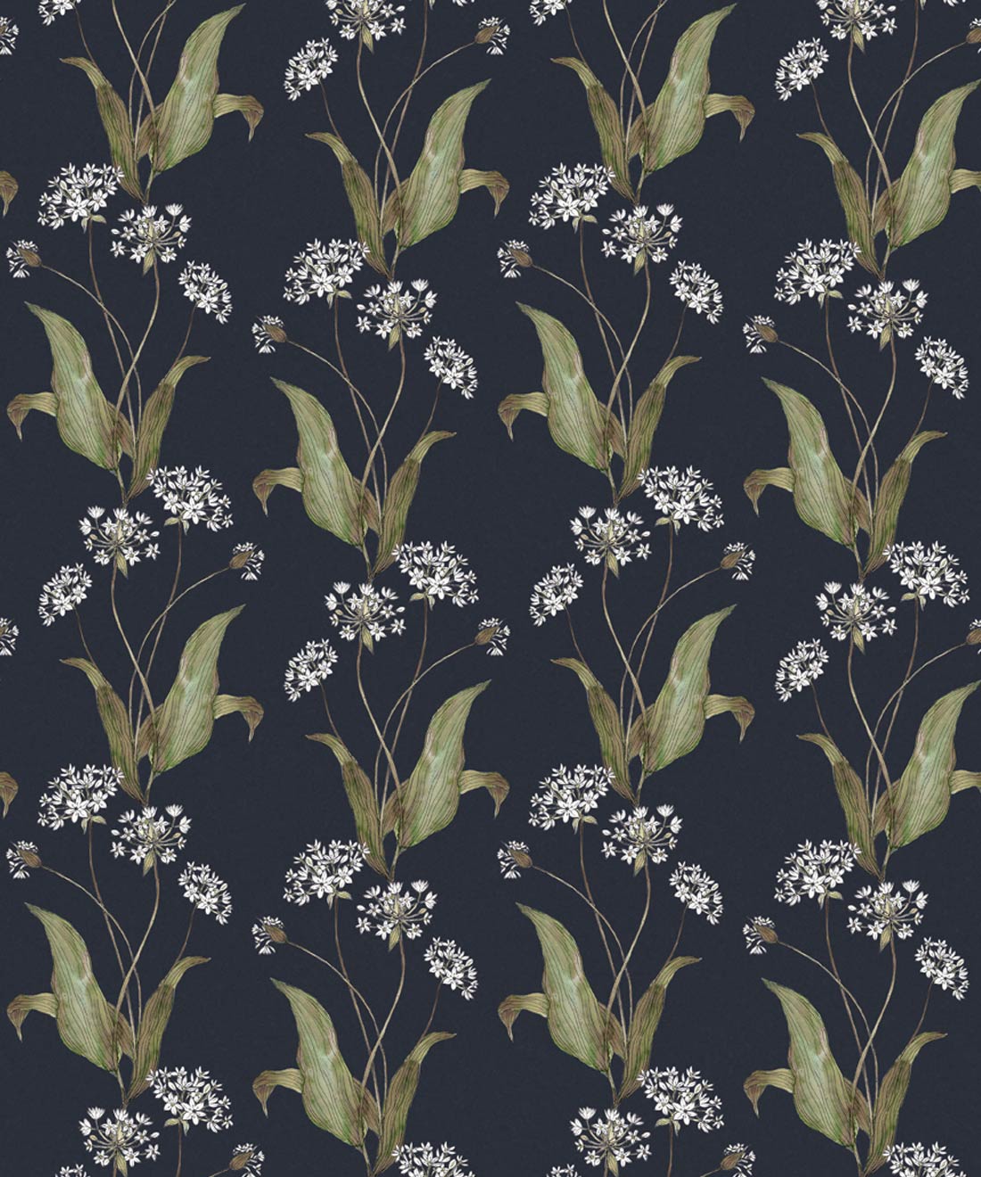 Wild Garlic Wallpaper, Dark Navy