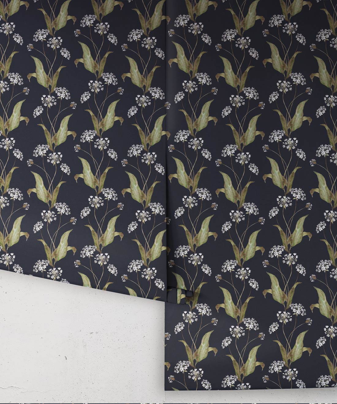 Wild Garlic Wallpaper, Dark Navy