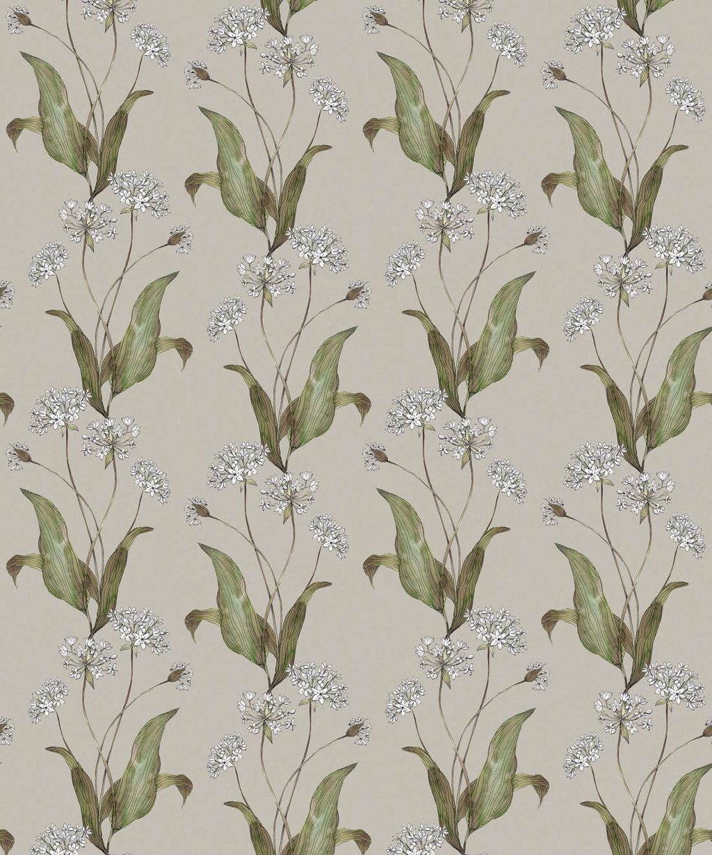 Wild Garlic Wallpaper, French Grey