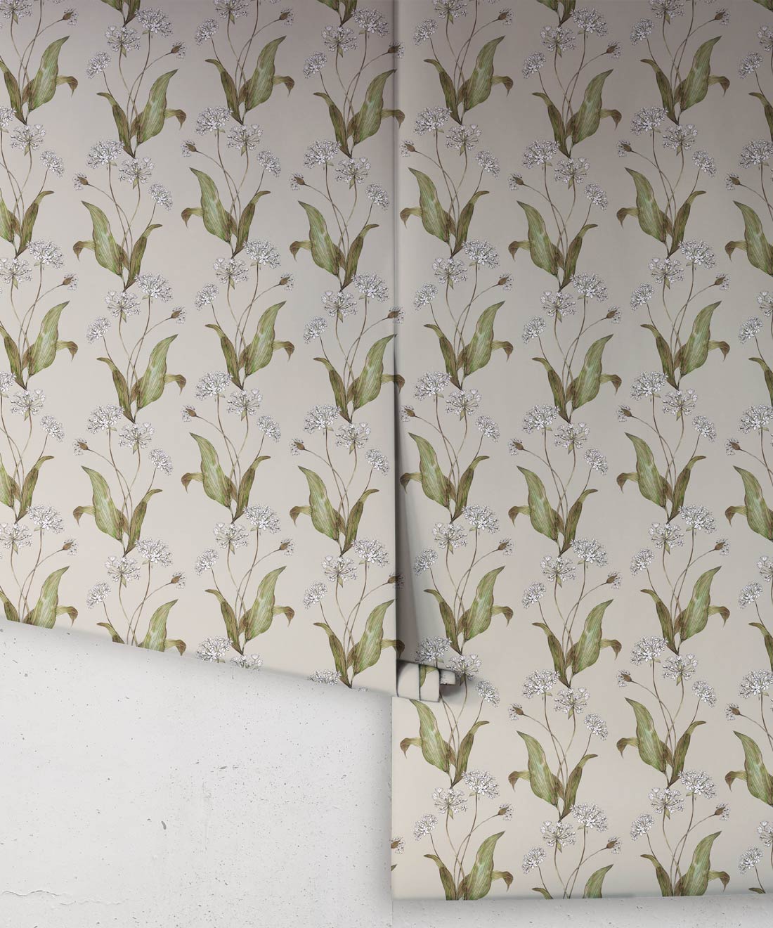 Wild Garlic Wallpaper, French Grey