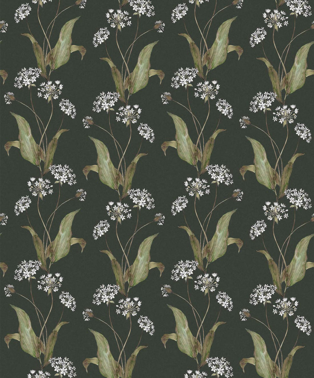 Wild Garlic Wallpaper, Moss Green