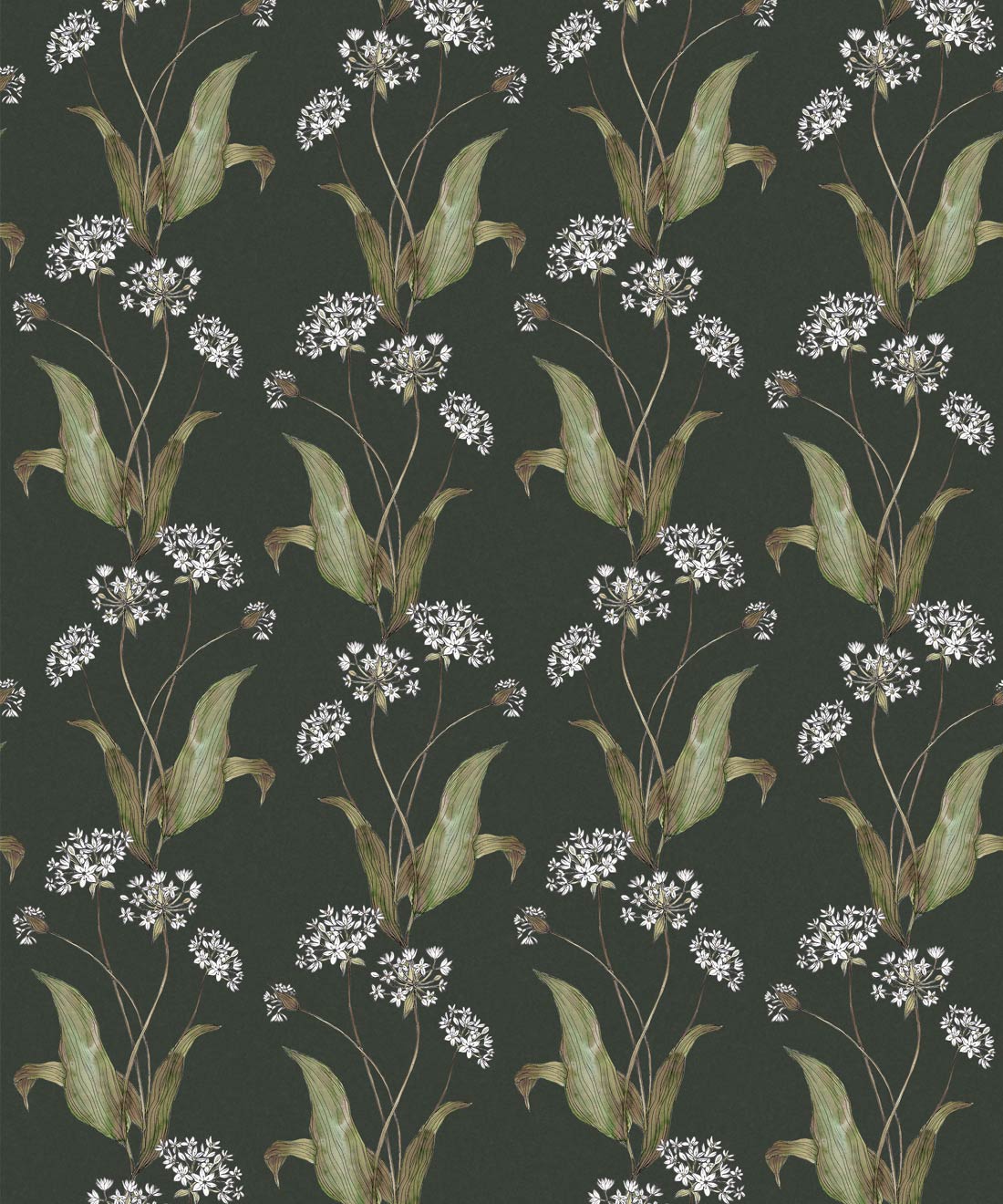 Wild Garlic Wallpaper, Moss Green