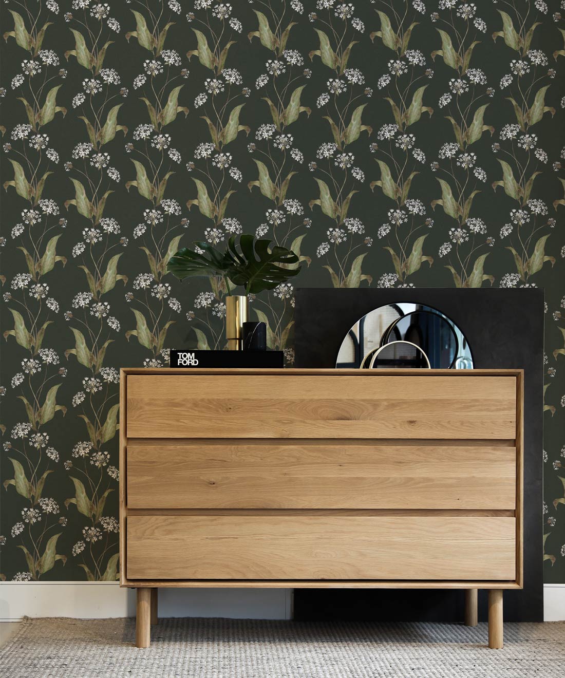 Wild Garlic Wallpaper, Moss Green