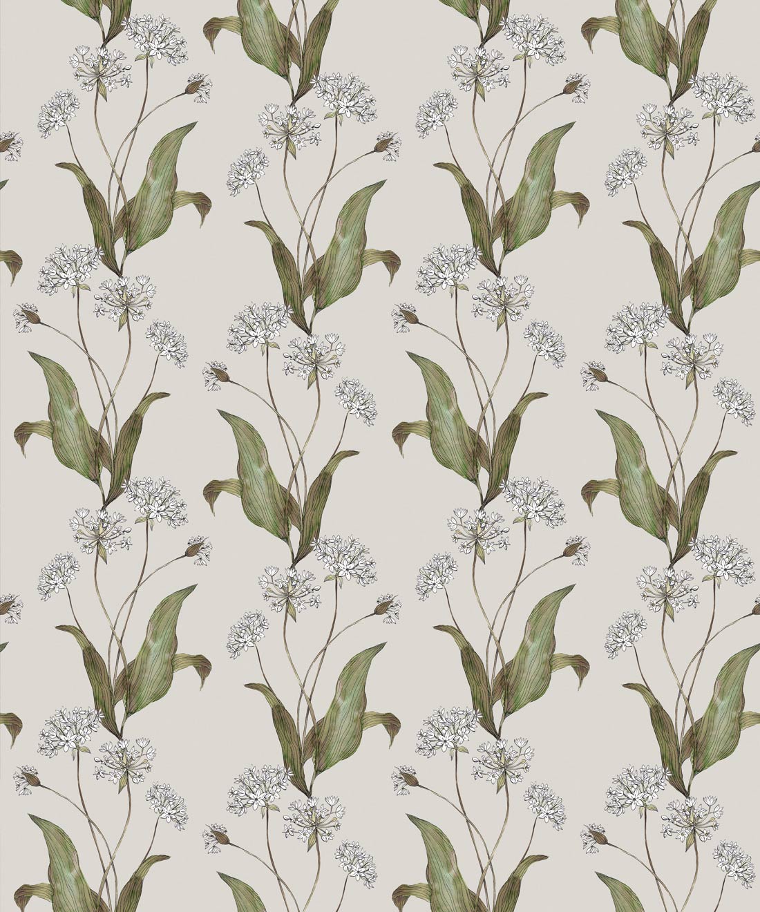 Wild Garlic Wallpaper, Light Stone