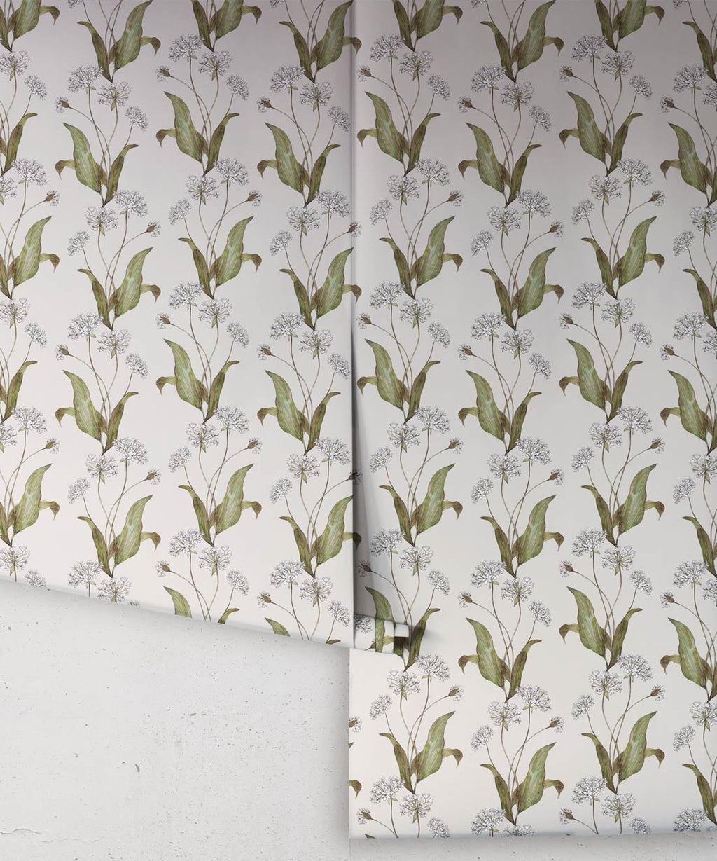Wild Garlic Wallpaper, Light Stone