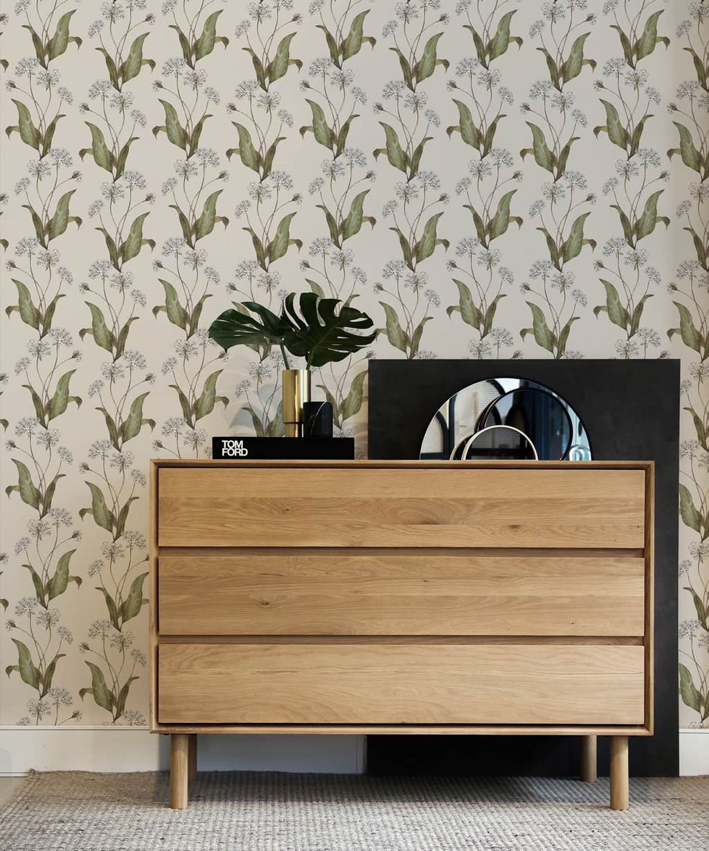 Wild Garlic Wallpaper, Light Stone
