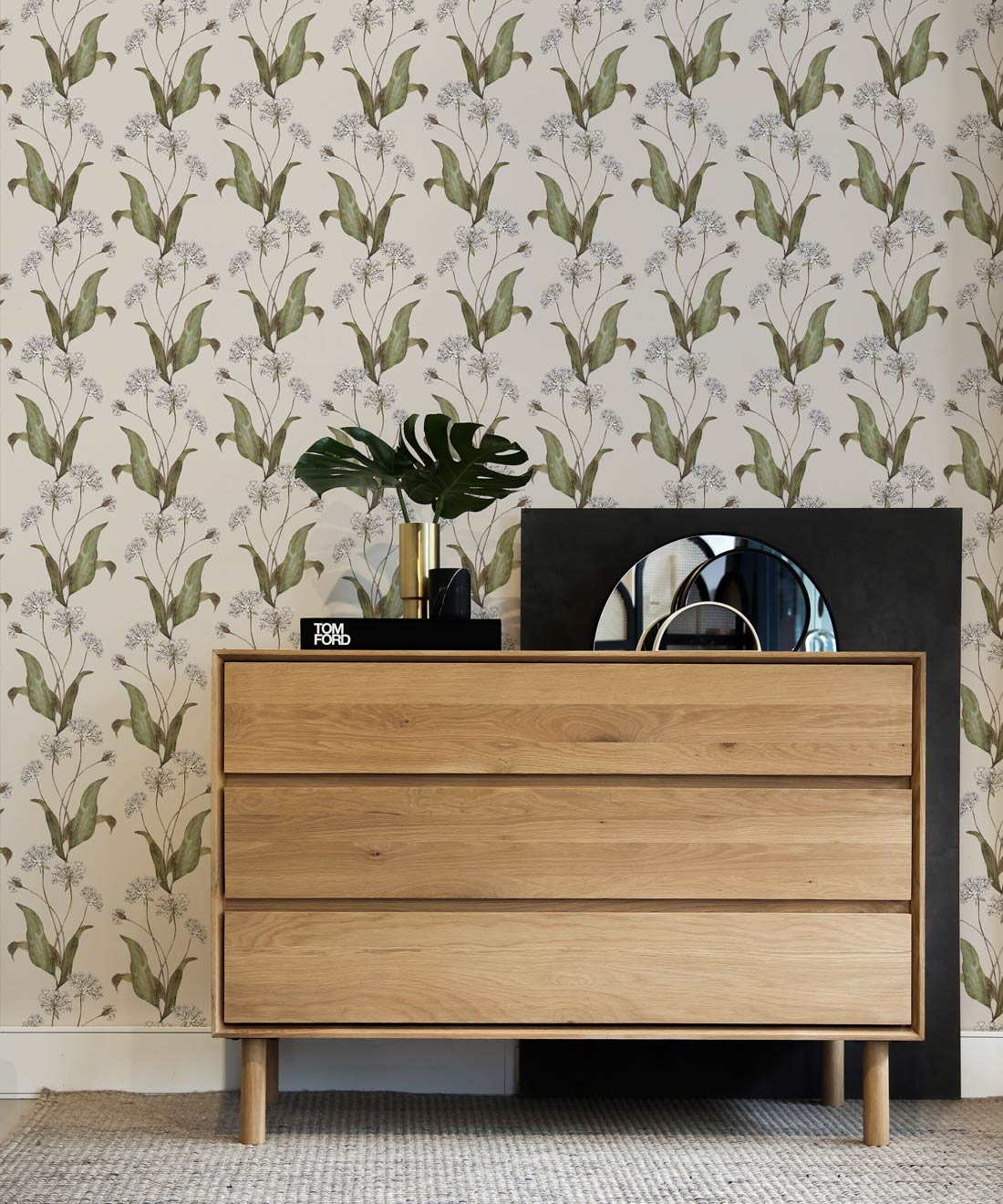 Wild Garlic Wallpaper, Light Stone