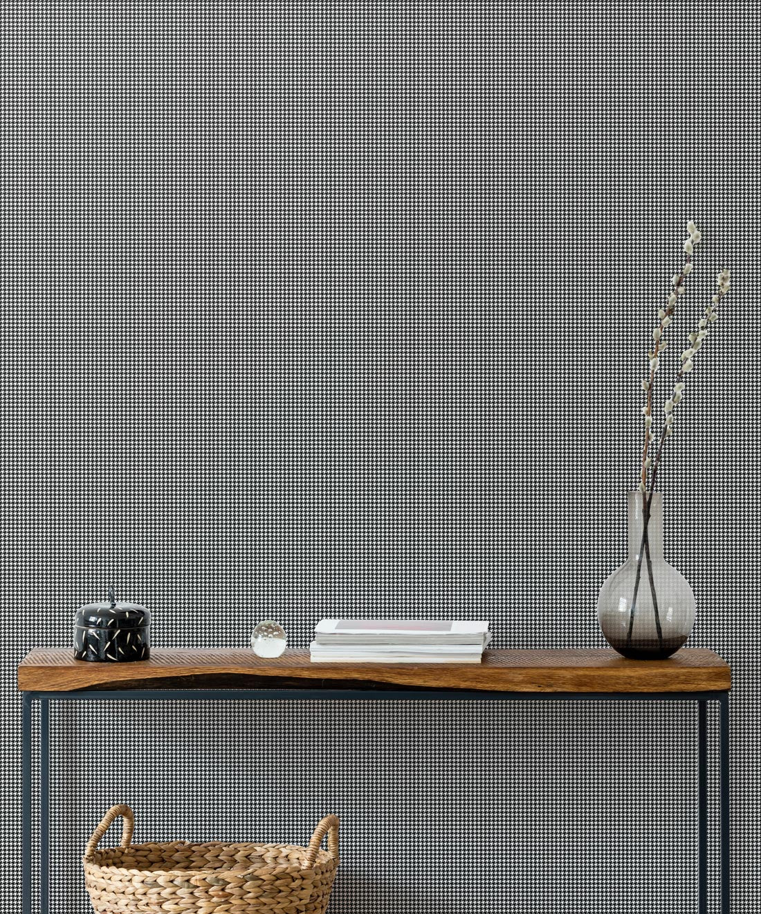 Hounds Tooth Wallpaper, Black & White