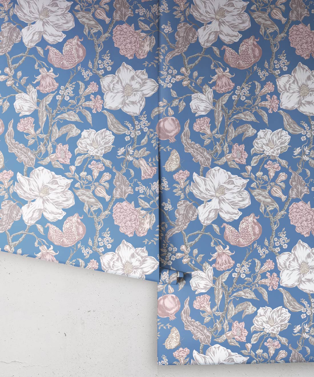Magnolia Garden Wallpaper, Blue