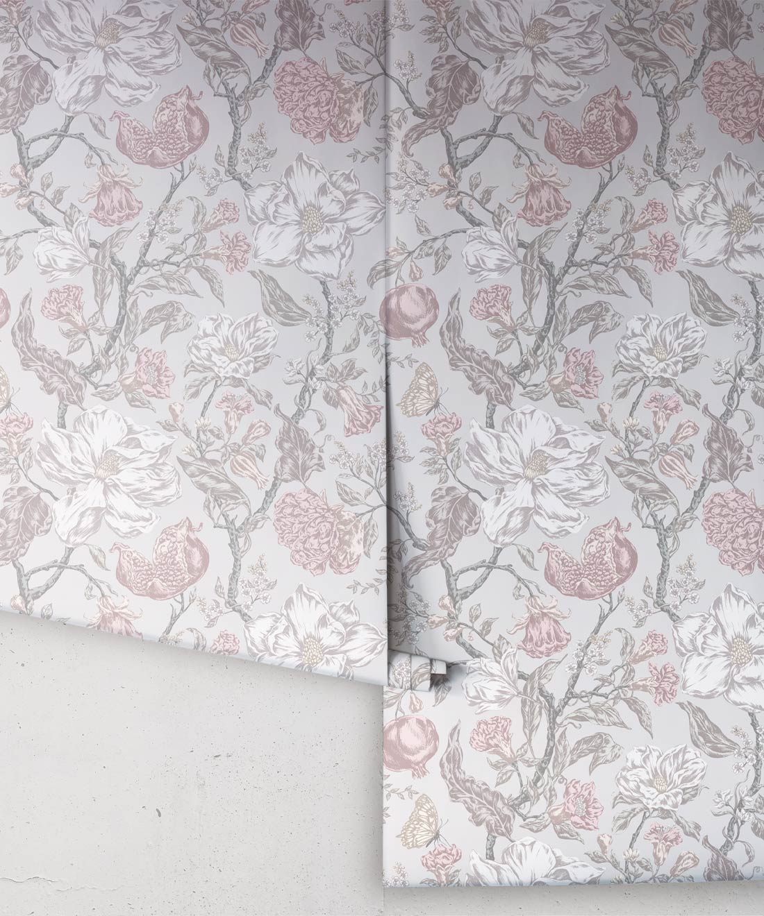 Magnolia Garden Wallpaper, Grey