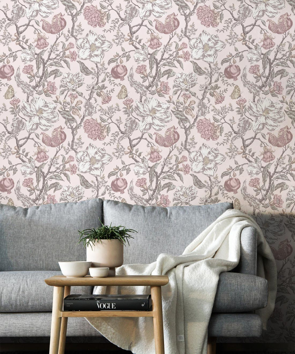 Magnolia Garden Wallpaper, Pink