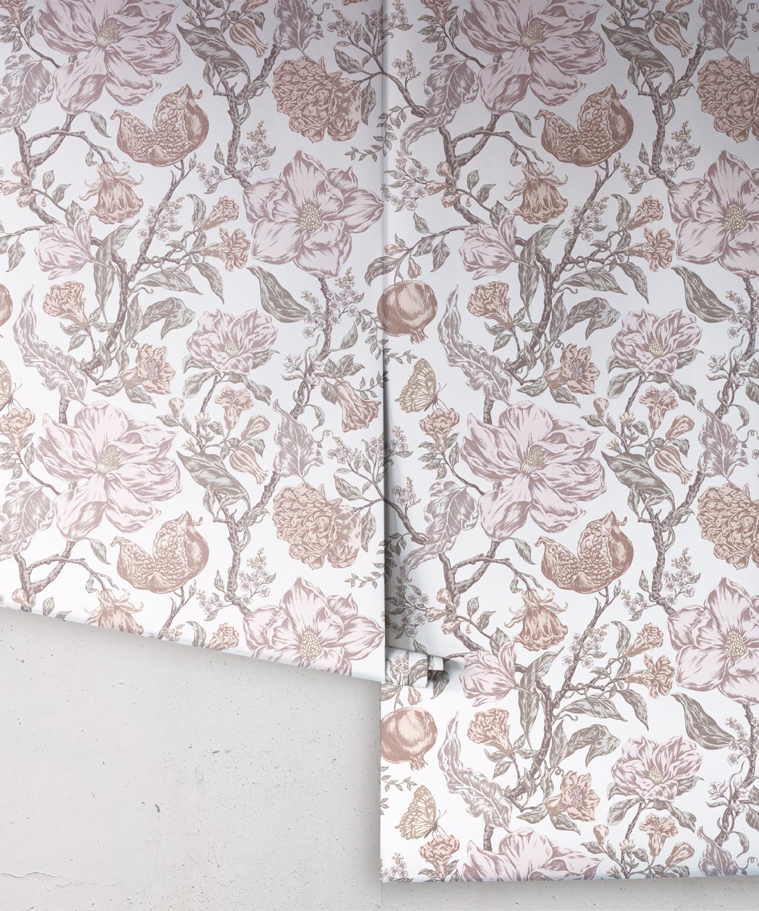 Magnolia Garden Wallpaper, White