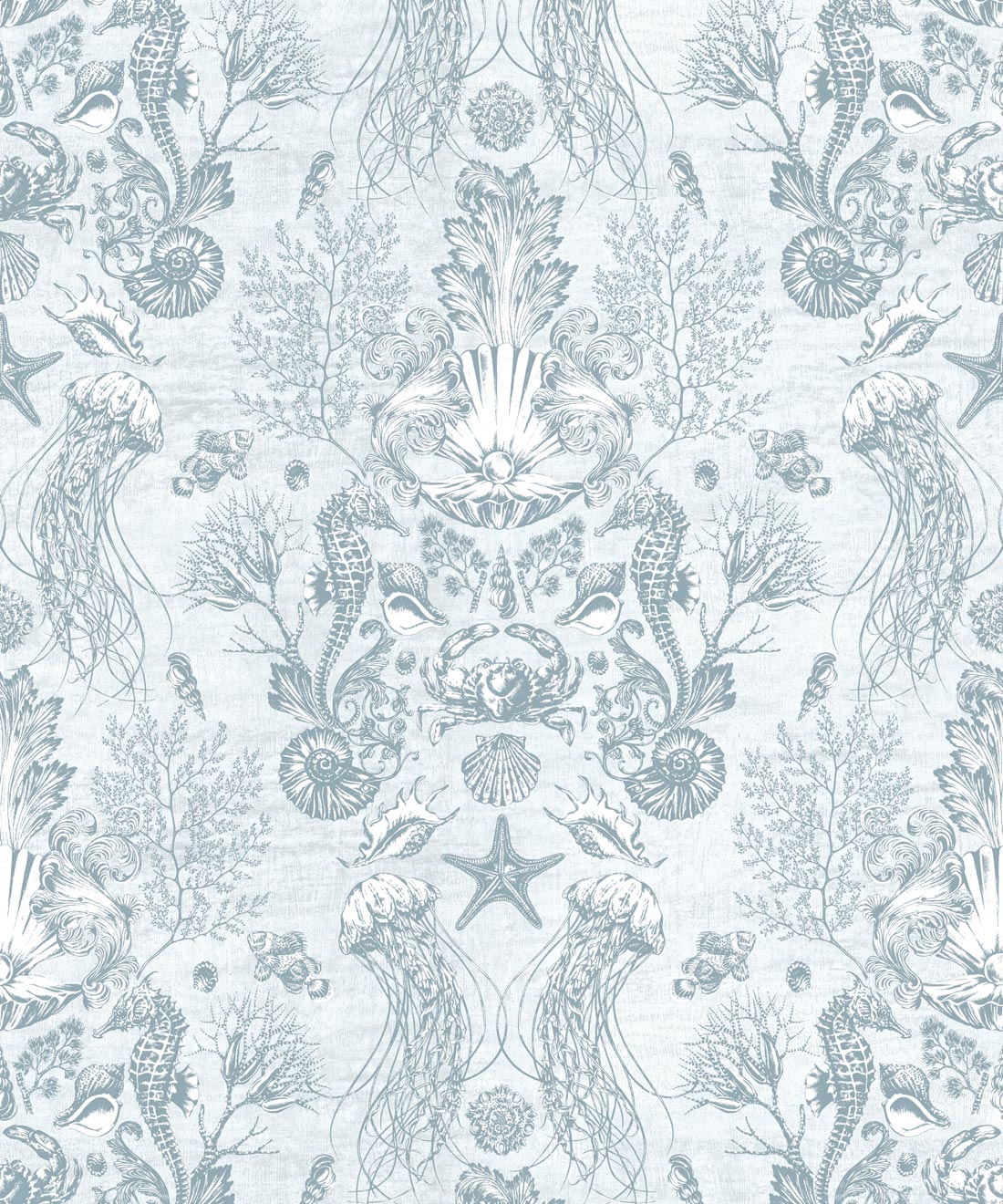 Oceania Damask Wallpaper, Aqua