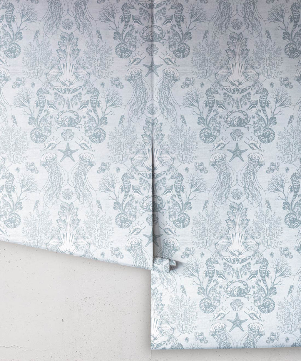 Oceania Damask Wallpaper, Aqua