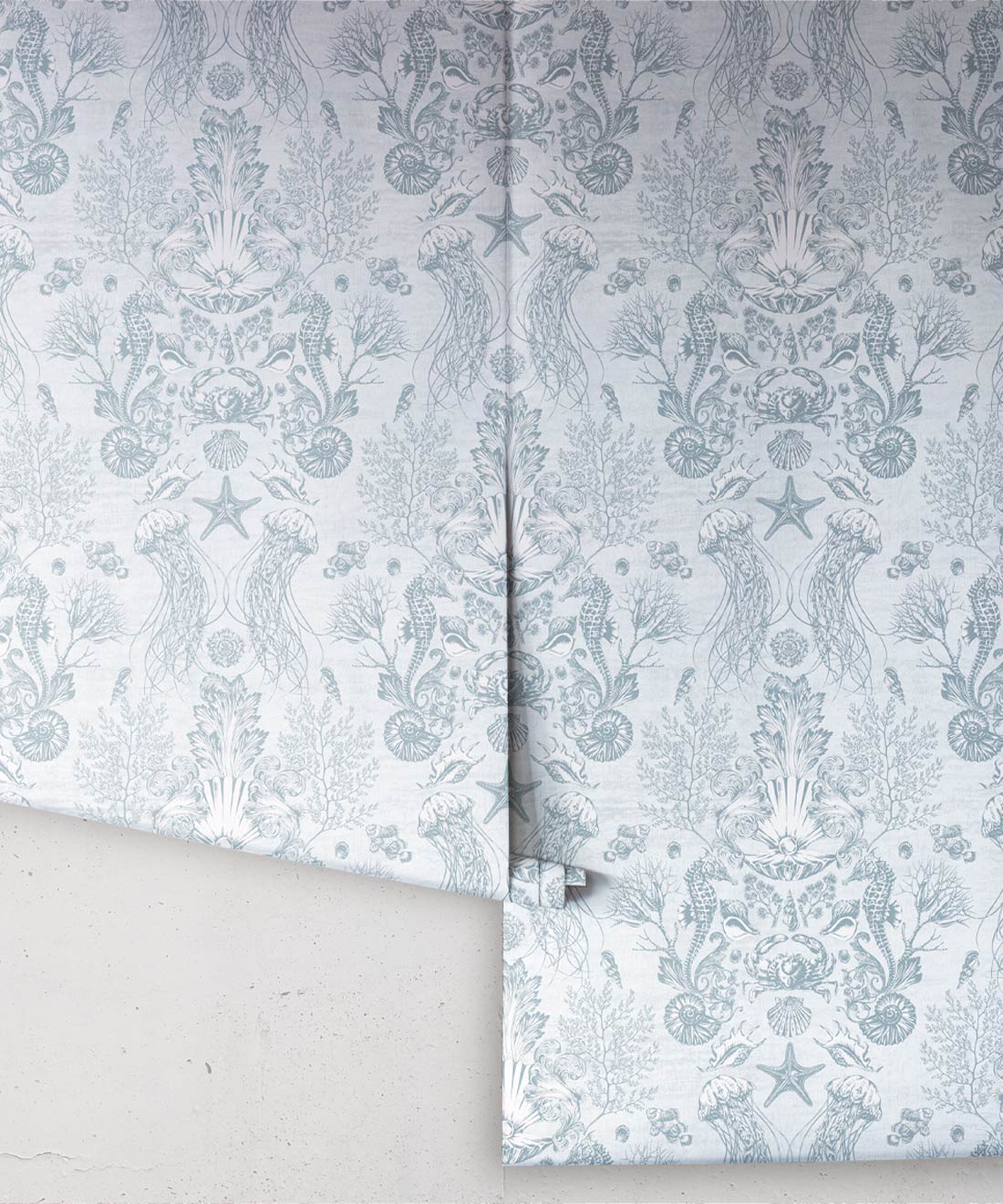 Oceania Damask Wallpaper, Aqua
