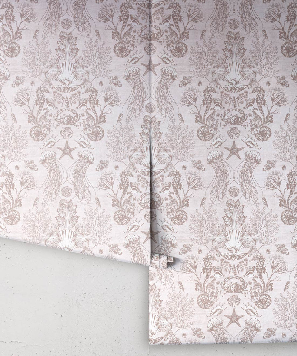 Oceania Damask Wallpaper, Sand