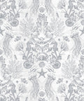 Oceania Damask Wallpaper, Silver