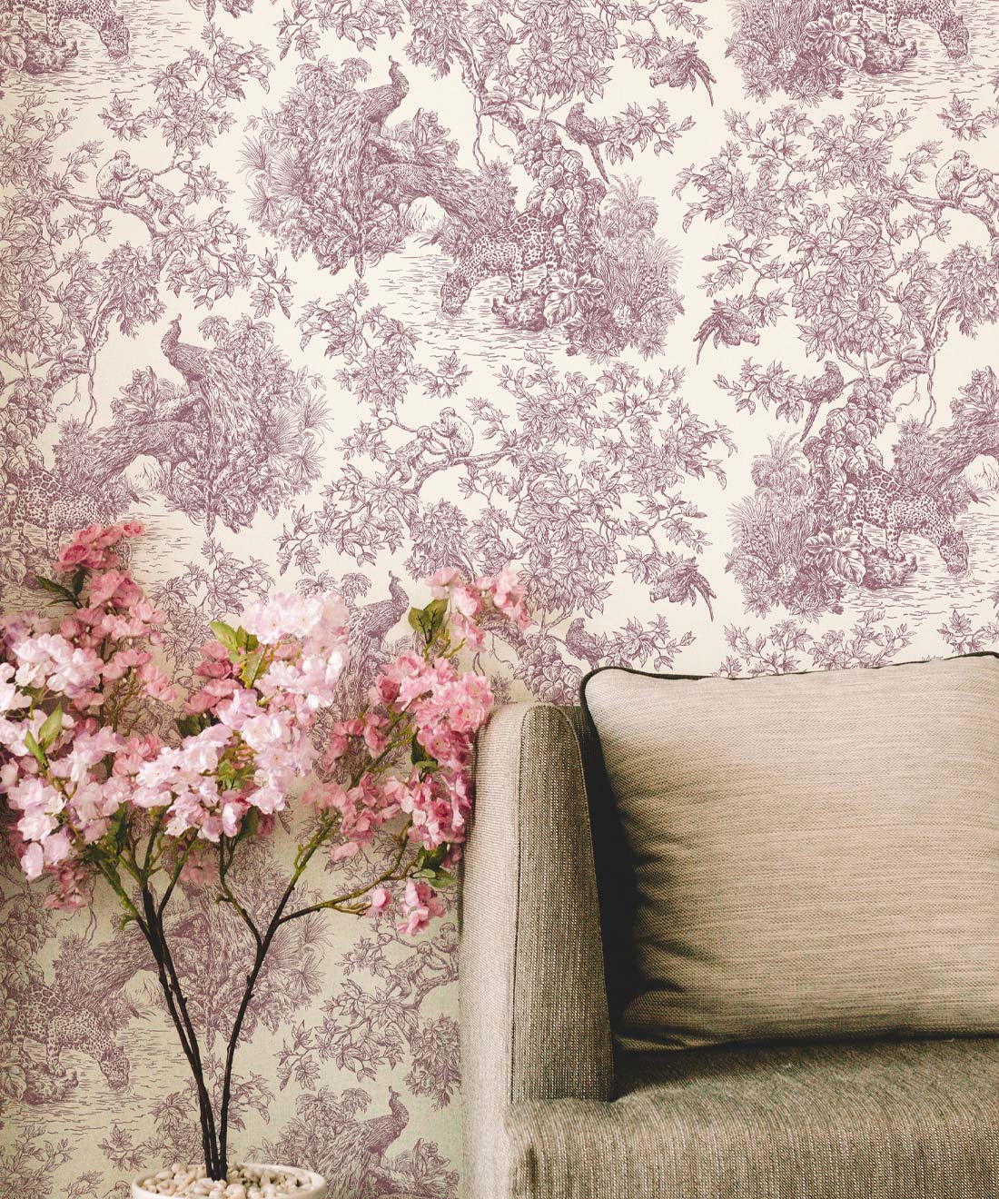 Sinharaja Wallpaper, Pale Rose