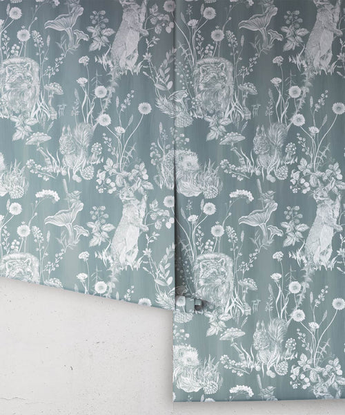 Woodland Friends Wallpaper, Duck Egg