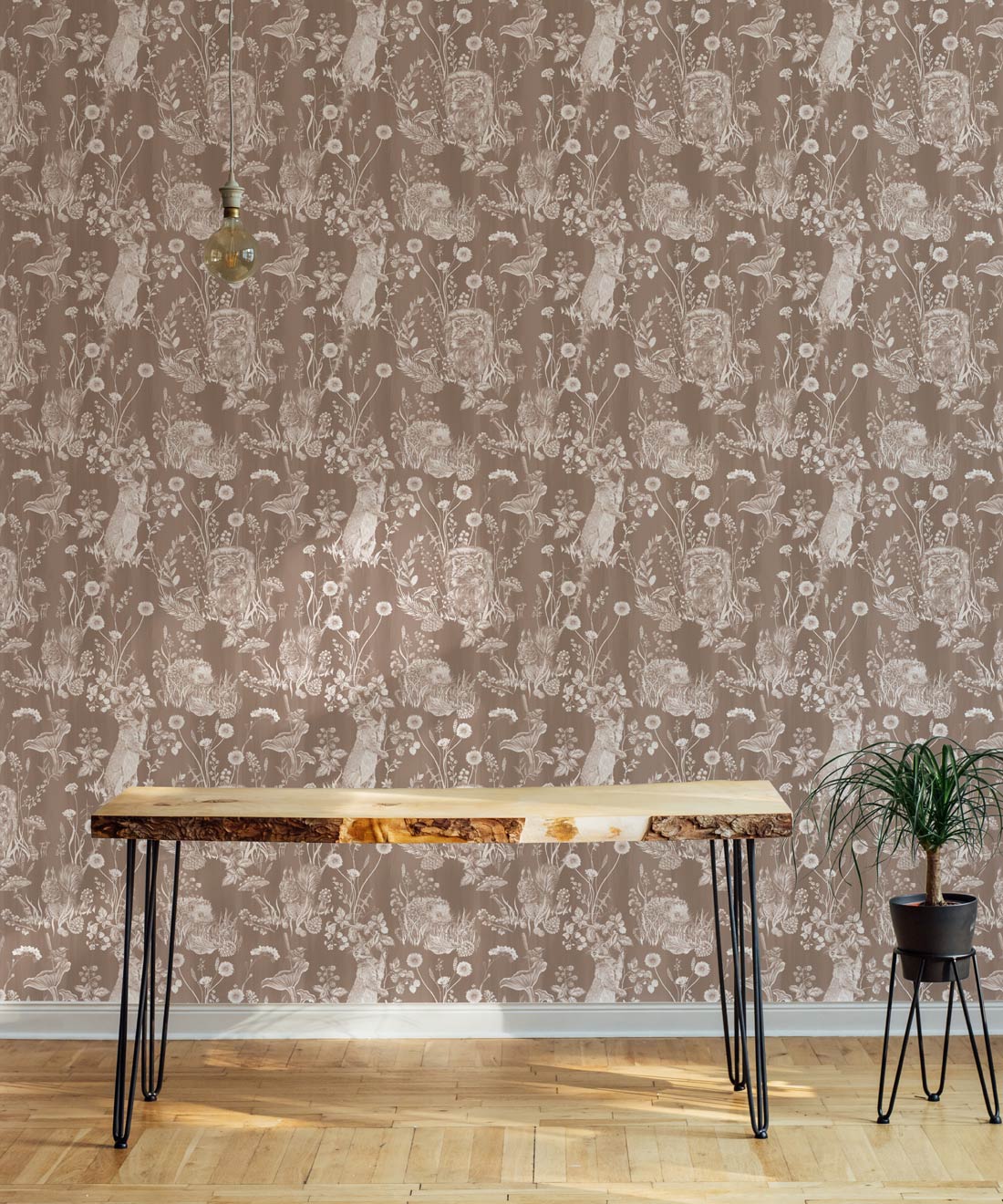 Woodland Friends Wallpaper, Ecru