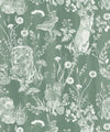 Woodland Friends Wallpaper, Green
