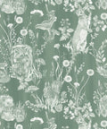 Woodland Friends Wallpaper, Green