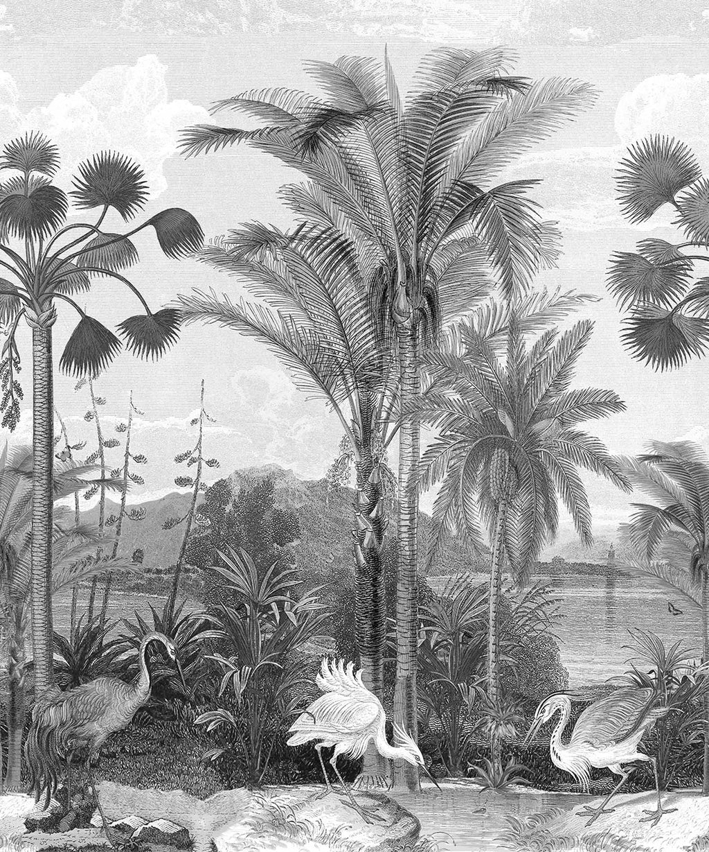 South Asian Subcontinent Mural, Black & White