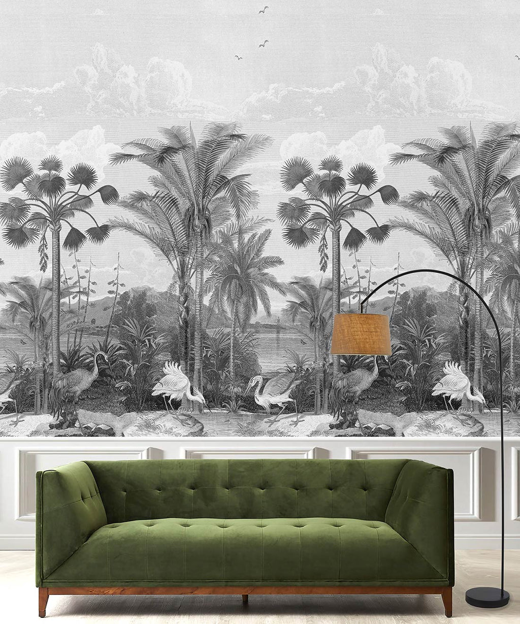 South Asian Subcontinent Mural, Black & White