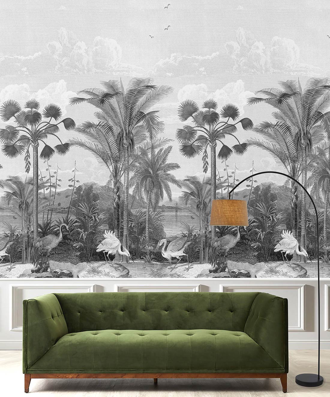 South Asian Subcontinent Mural, Black & White
