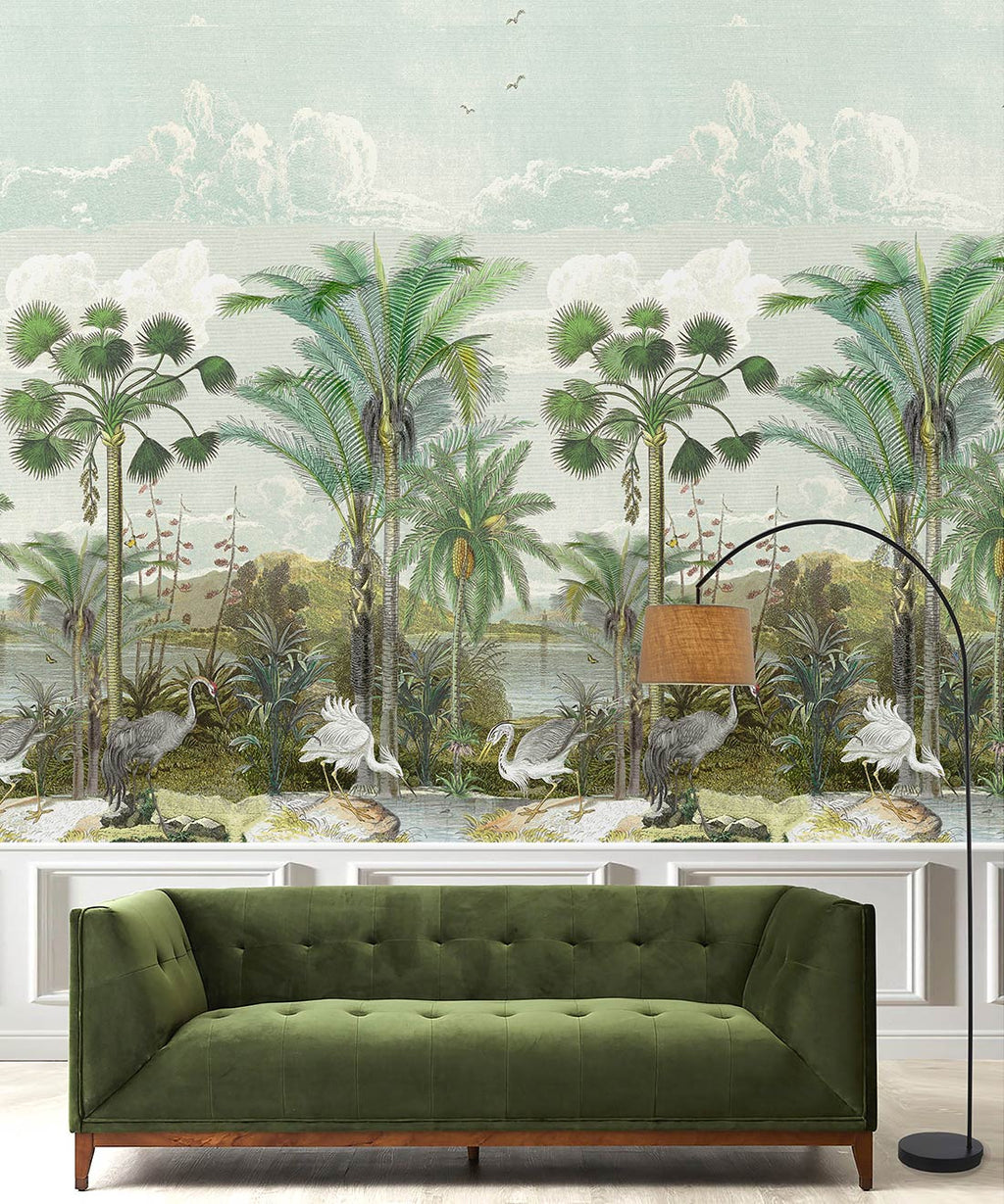 South Asian Subcontinent Mural, Blue
