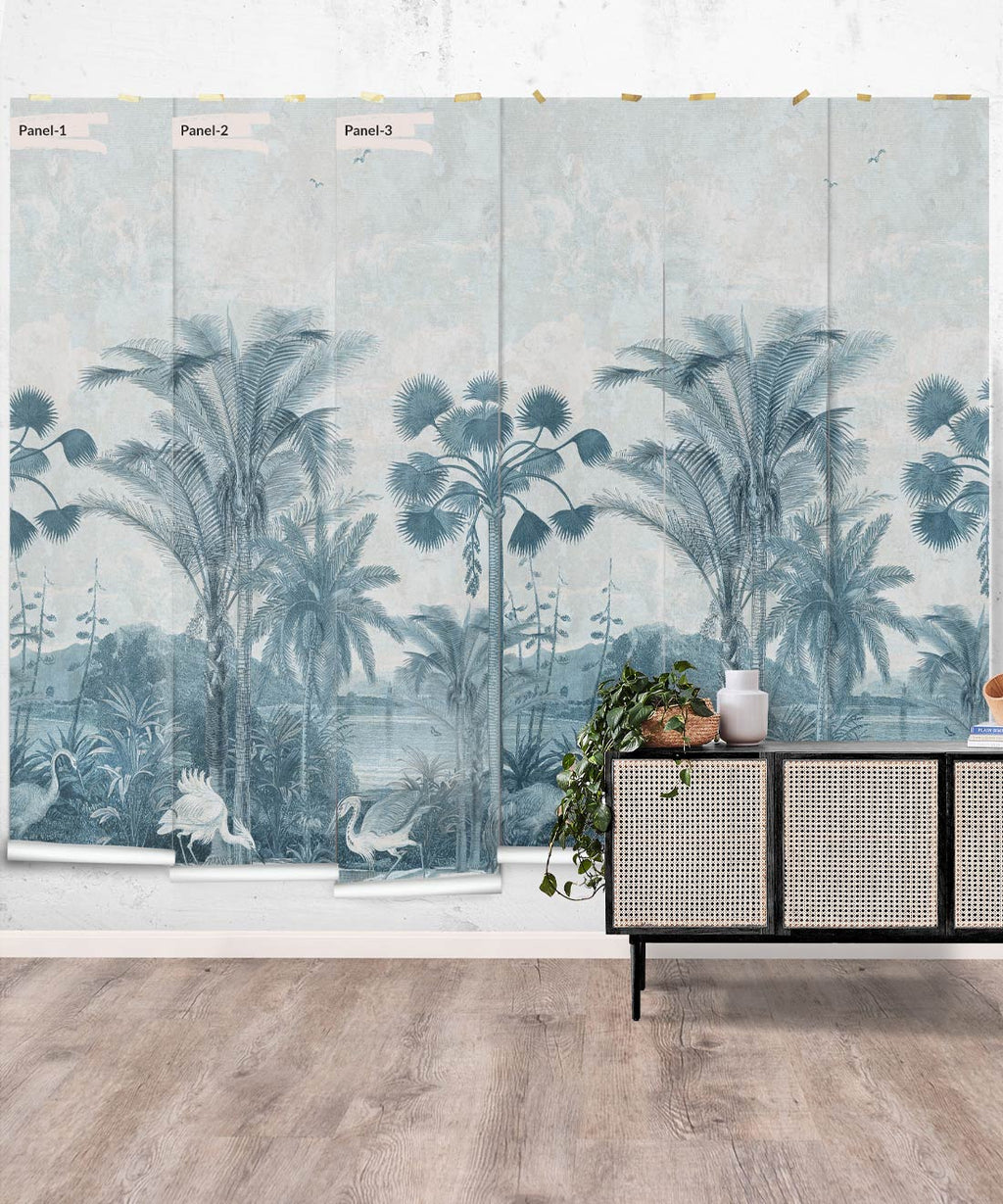 South Asian Subcontinent Mural, Indigo